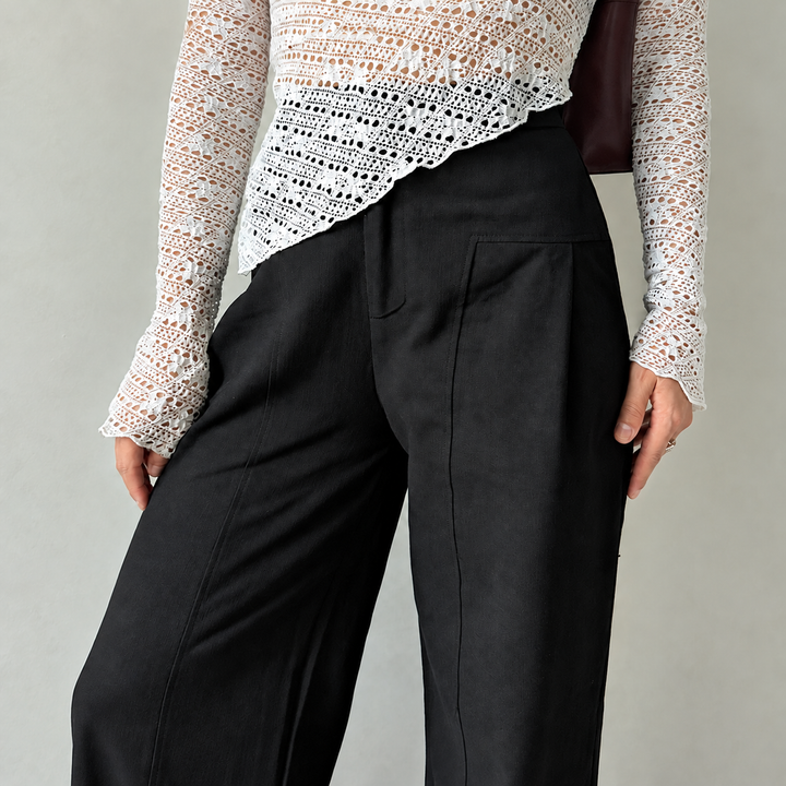Casa Bianca 100% Cotton Wide-Leg Trousers