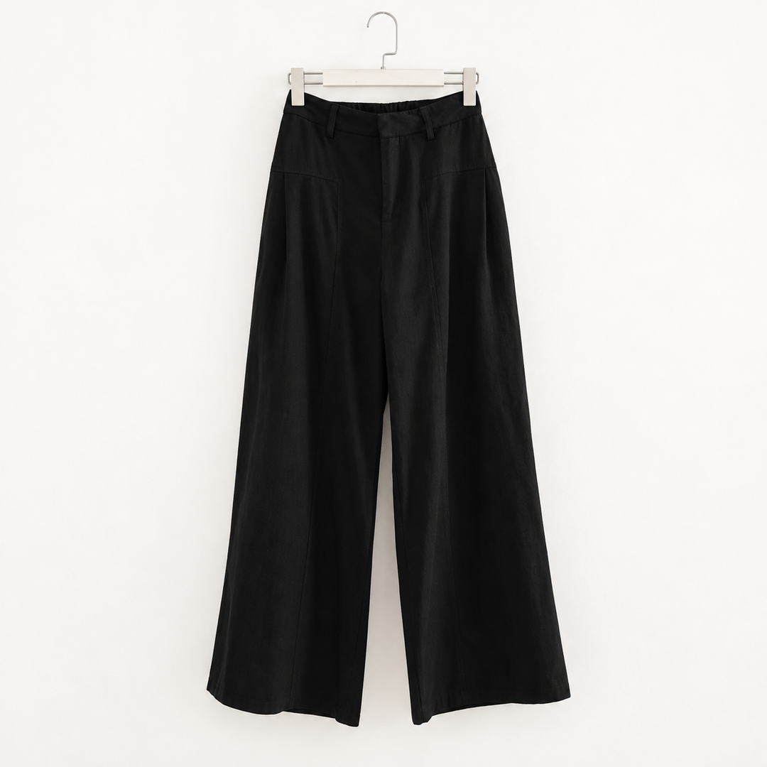 Casa Bianca 100% Cotton Wide-Leg Trousers