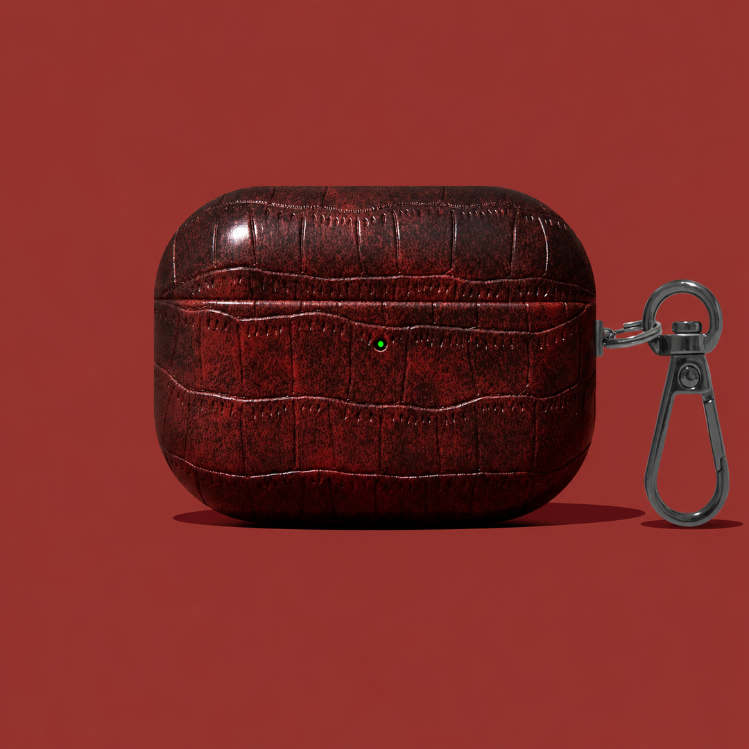 Cold Blooded Croc-Embossed Leather Airpods Case