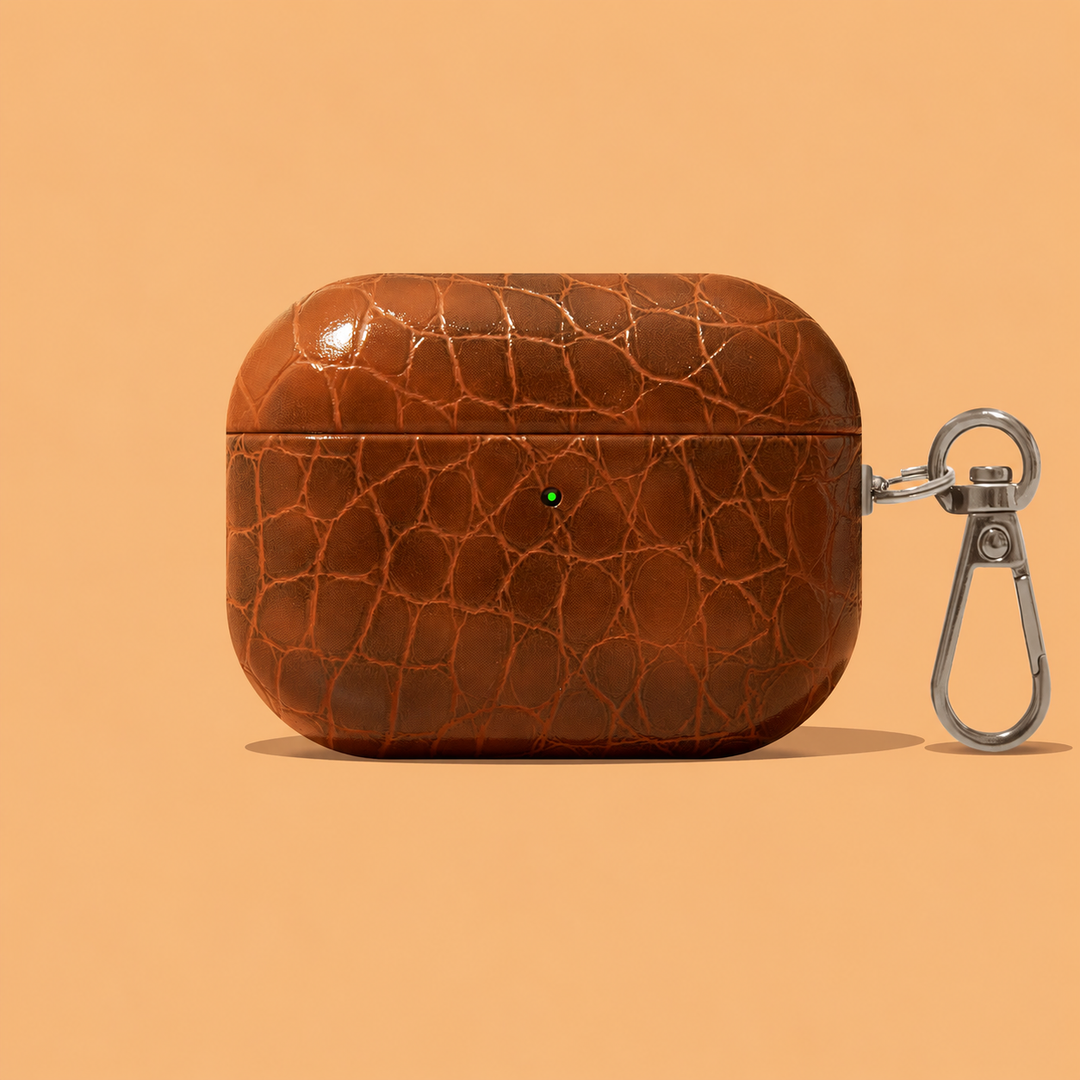 Cold Blooded Croc-Embossed Leather Airpods Case