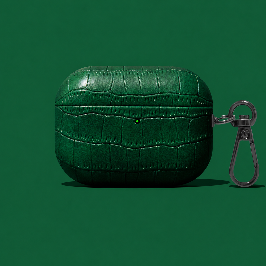 Cold Blooded Croc-Embossed Leather Airpods Case