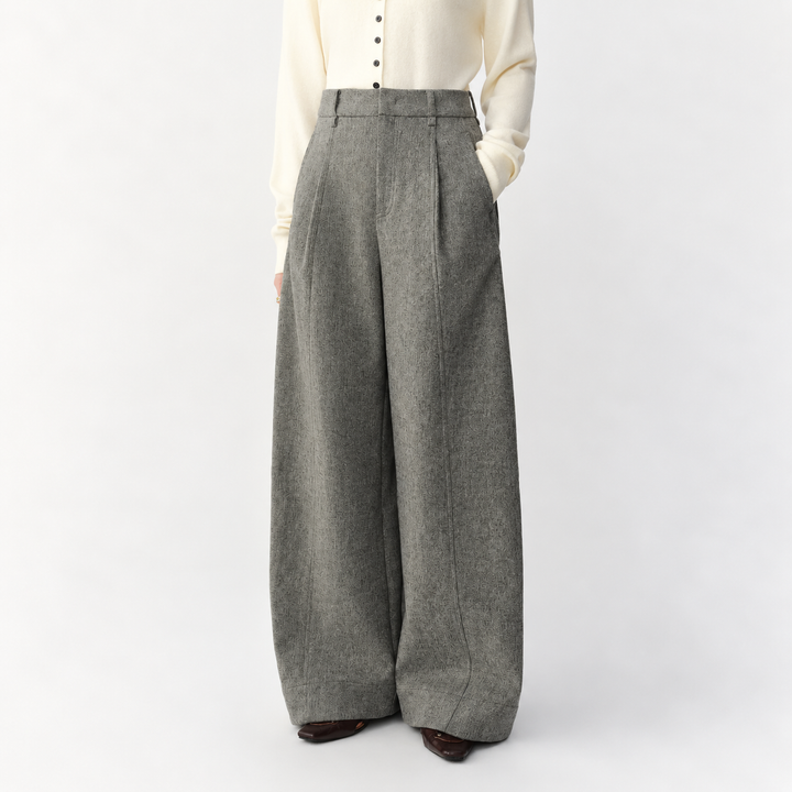 The Extended Line Tailored Wool-Blend Trousers