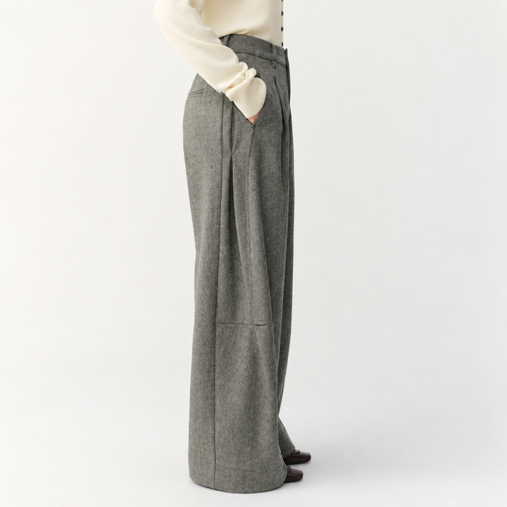 The Extended Line Tailored Wool-Blend Trousers