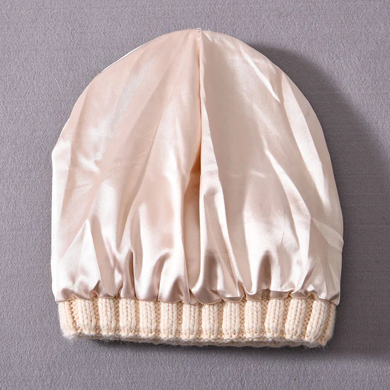 Soft Landing Satin-Lined Ribbed Beanie