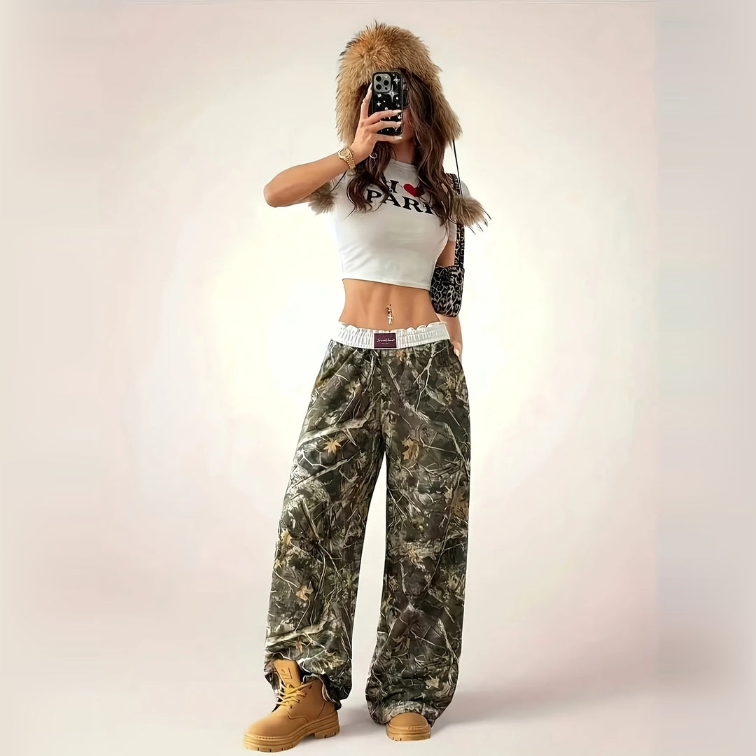 Miss Undercover Camo Wide-Leg Pants