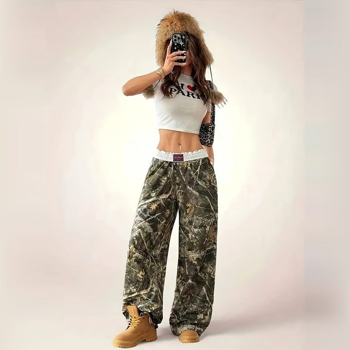 Miss Undercover Camo Wide-Leg Pants