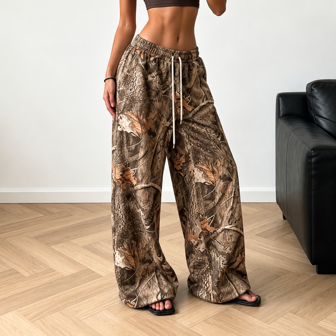Missconduct Oversized Wide-Leg Camo Sweatpants