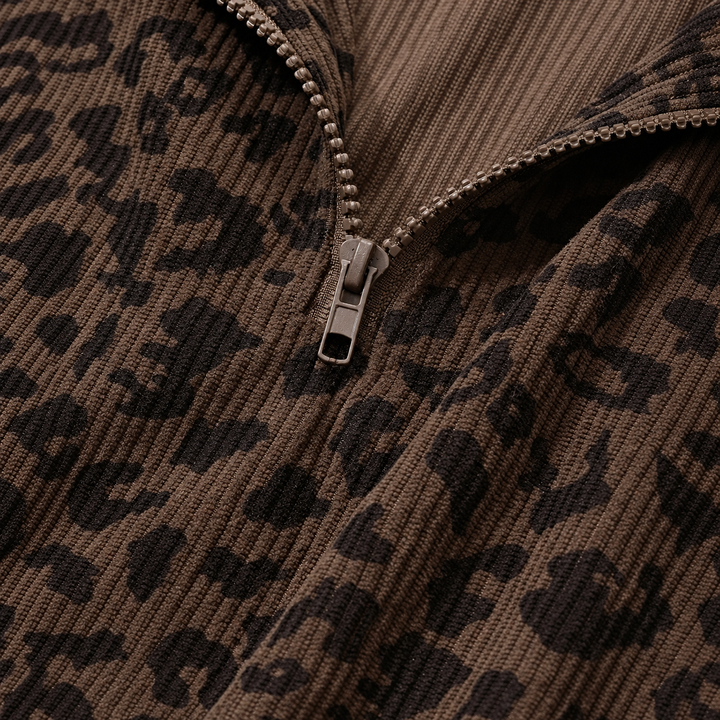 Private Instinct Leopard Half-Zip Pullover