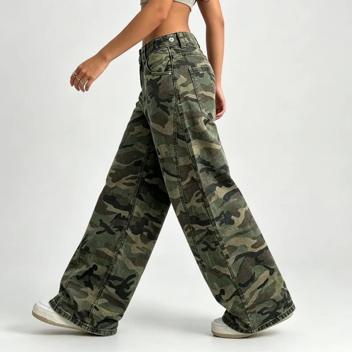 Civil Disobedience Camo Wide-Leg Pants