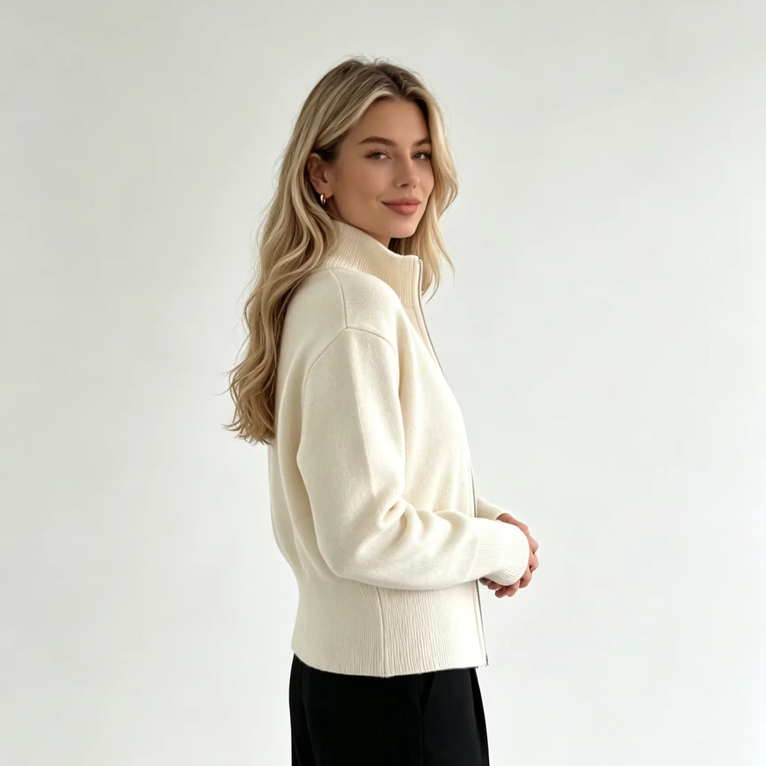 The Minimalist Double-Zip Knit Cardigan