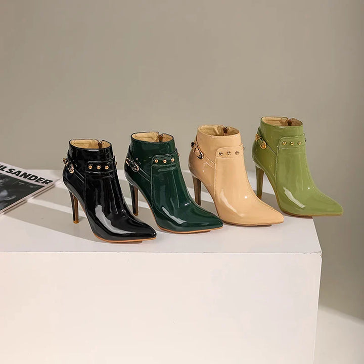 Giovanna Patent Leather Ankle Boots