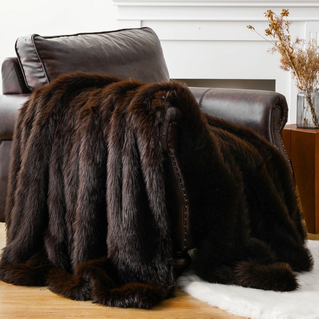 Home Signature Mink Faux Fur Throw Blanket