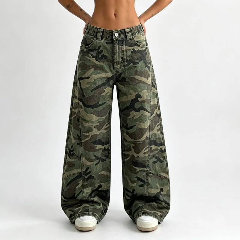 Civil Disobedience Camo Wide-Leg Pants