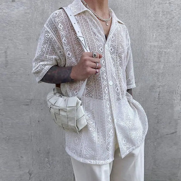 90s Summer Nights Mesh Button Down