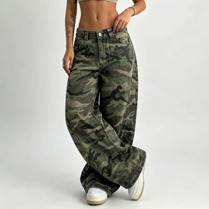 Civil Disobedience Camo Wide-Leg Pants