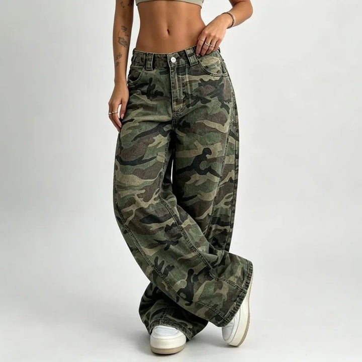 Civil Disobedience Camo Wide-Leg Pants