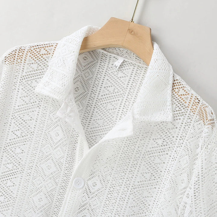 90s Summer Nights Mesh Button Down