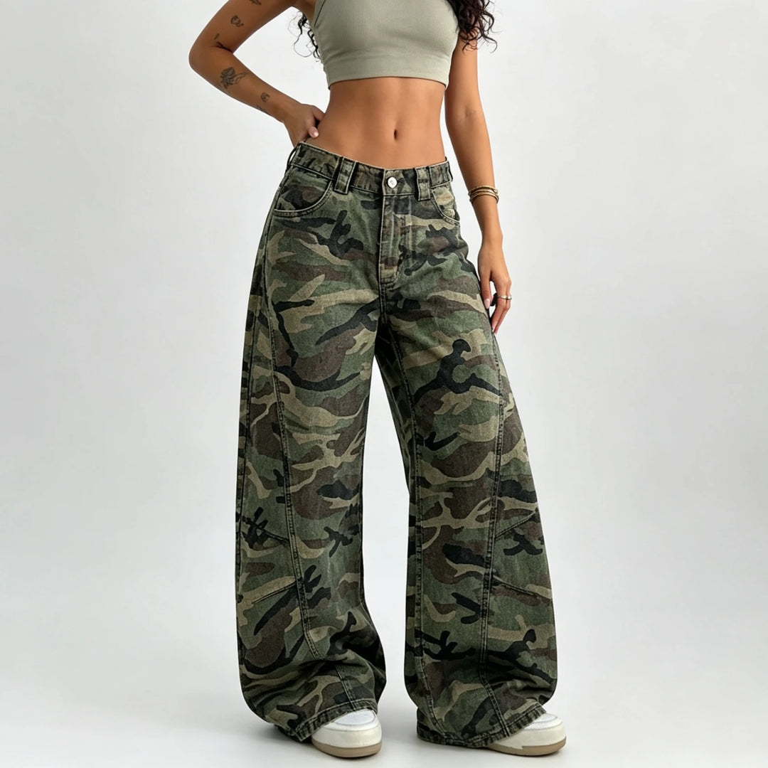 Civil Disobedience Camo Wide-Leg Pants