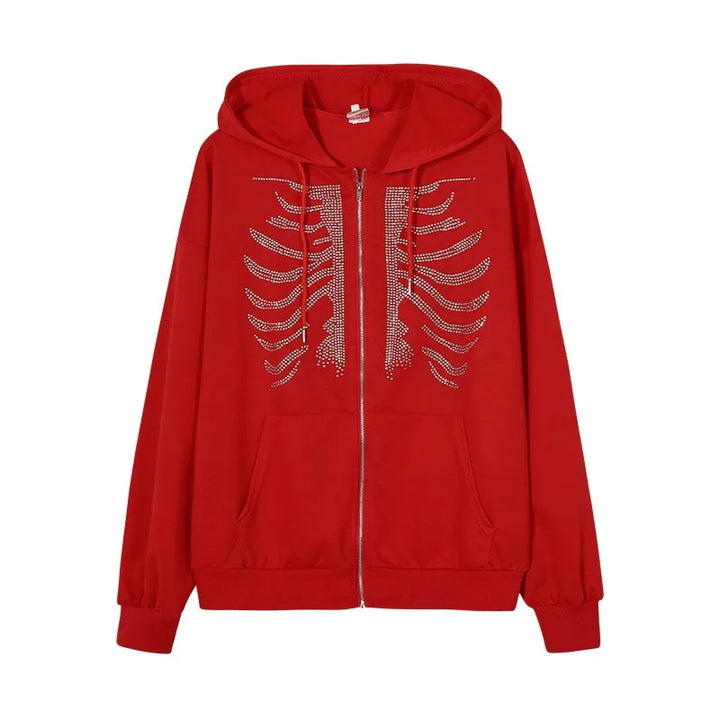 Dead Gorgeous Bedazzled Zip-Up Hoodie