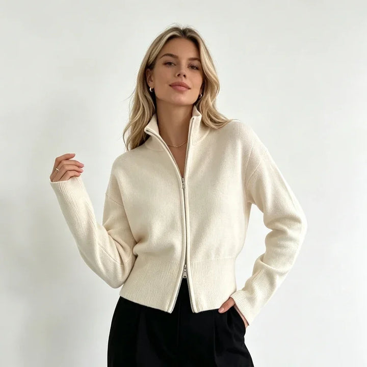 The Minimalist Double-Zip Knit Cardigan