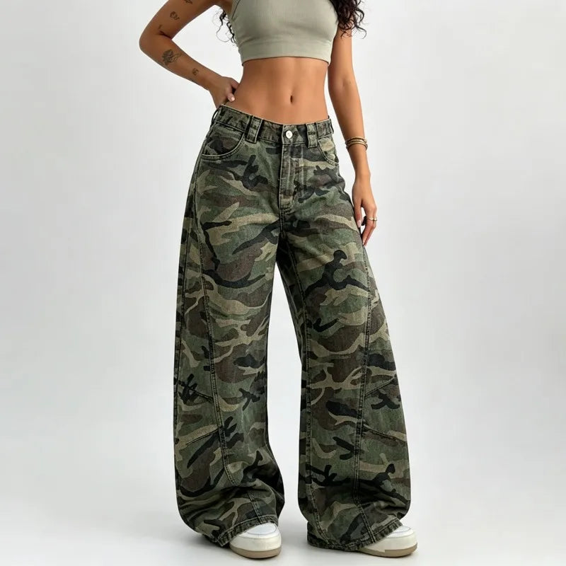 Civil Disobedience Camo Wide-Leg Pants