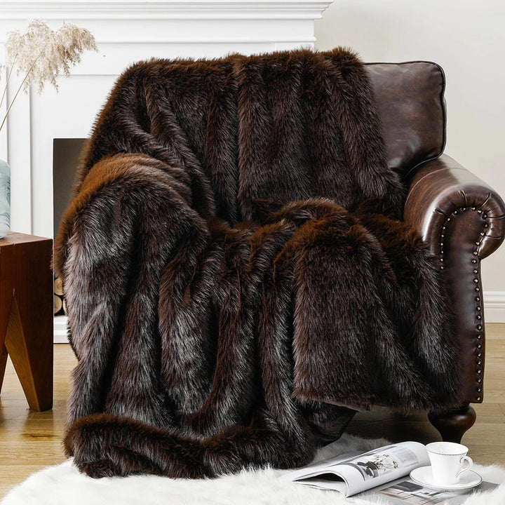 Home Signature Mink Faux Fur Throw Blanket
