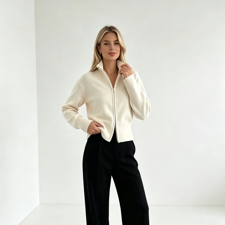The Minimalist Double-Zip Knit Cardigan
