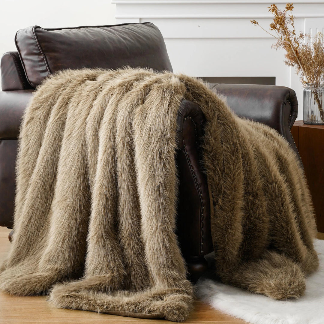 Home Signature Mink Faux Fur Throw Blanket