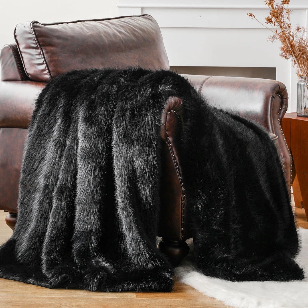 Home Signature Mink Faux Fur Throw Blanket