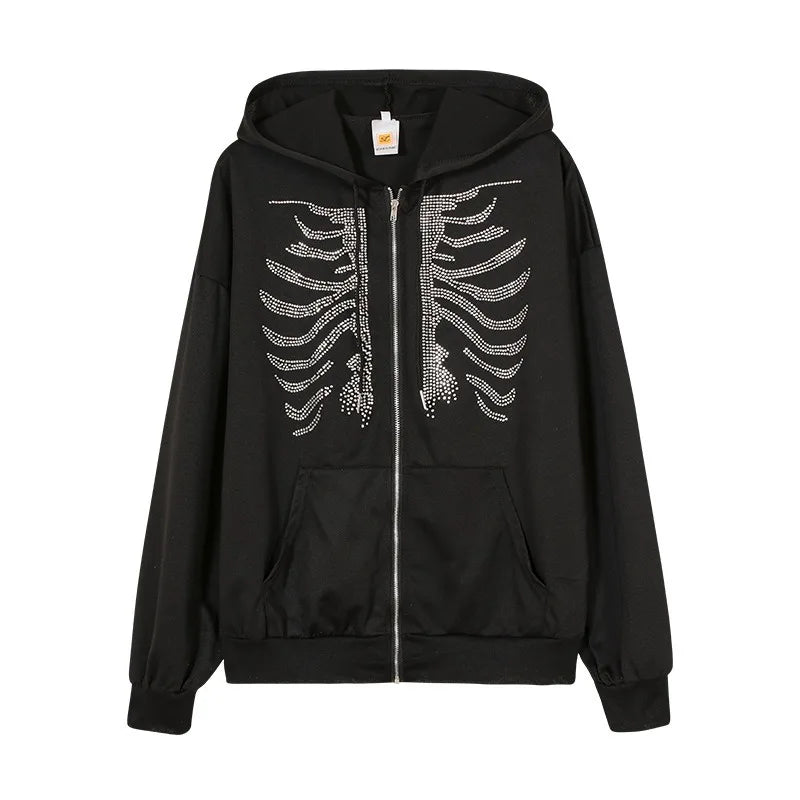 Dead Gorgeous Bedazzled Zip-Up Hoodie