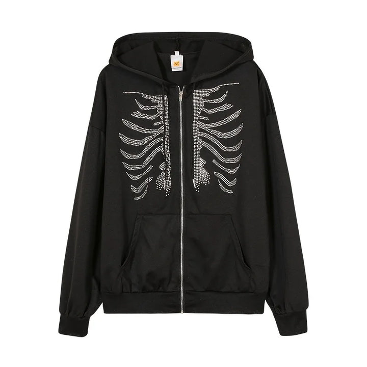 Dead Gorgeous Bedazzled Zip-Up Hoodie