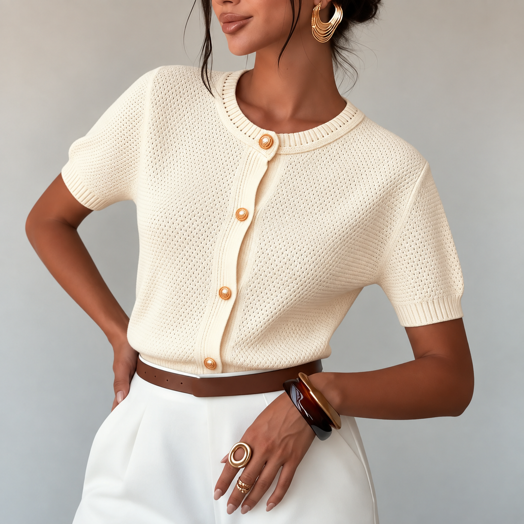 Upper East Sider Short-Sleeve Knit Cardigan