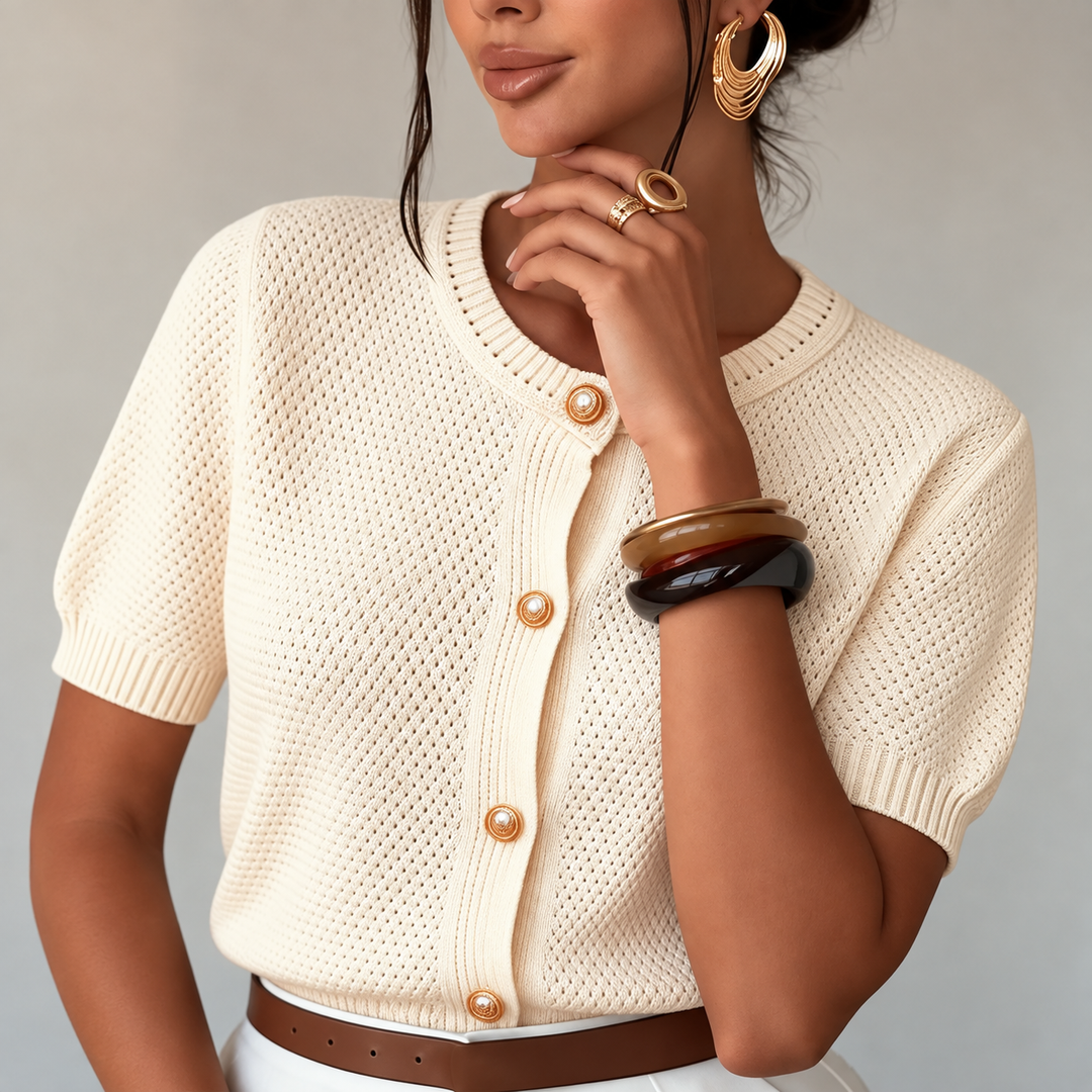 Upper East Sider Short-Sleeve Knit Cardigan